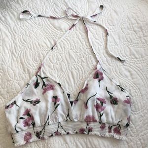 Floral halter style crop top
